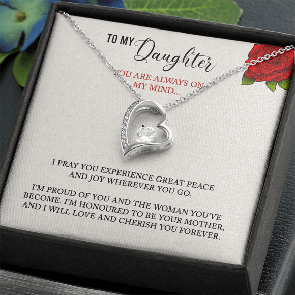 You Are Always On My Mind Message Card Forever Love Necklace - Gift For Daughter Silver | iPlexy Online Gift Shop