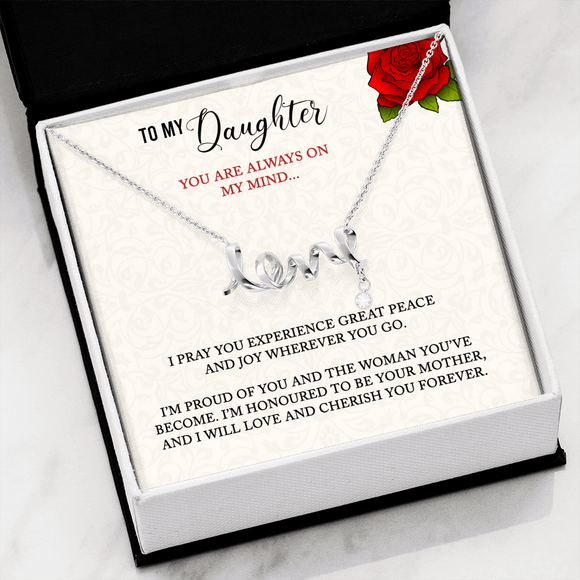 You Are Always On My Mind Message Card Scripted Love Necklace - Gift For Daughter Silver | iPlexy Online Gift Shop