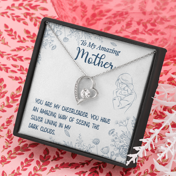 You Are My Cheerleader Message Card Forever Love Silver Necklace - Gift For Mother | iPlexy Online Gift Shop