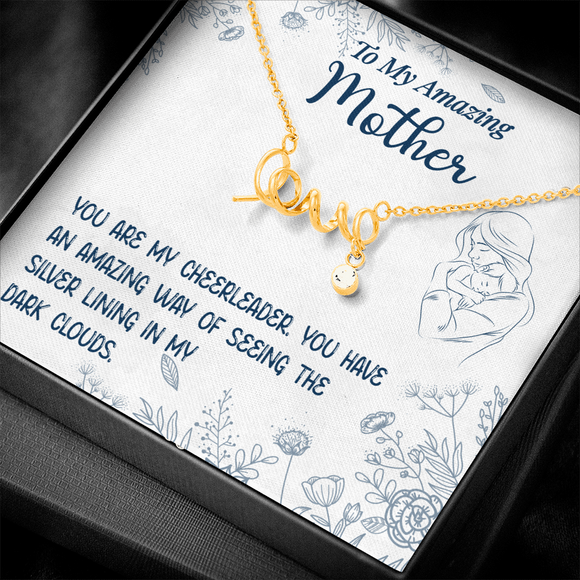 You Are My Cheerleader Message Card Scripted Love Gold Necklace - Gift For Mother | iPlexy Online Gift Shop
