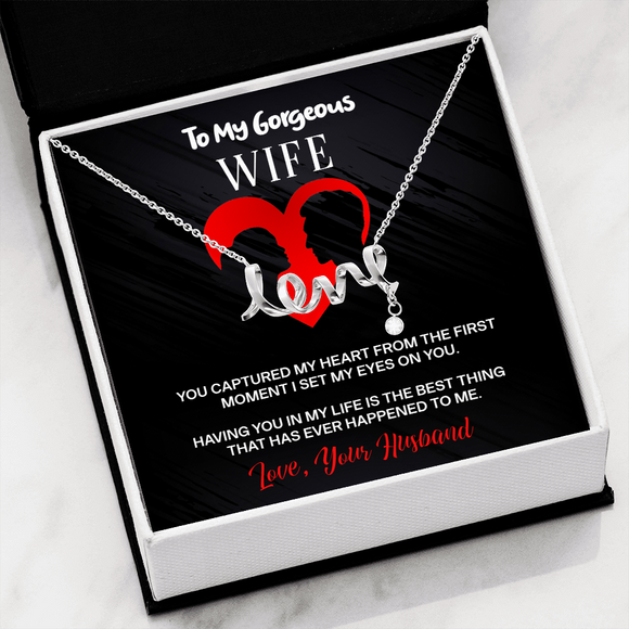 You Captured My Heart Message Card Scripted Love Necklace Silver - Gift For Wife | iPlexy Online Gift Shop