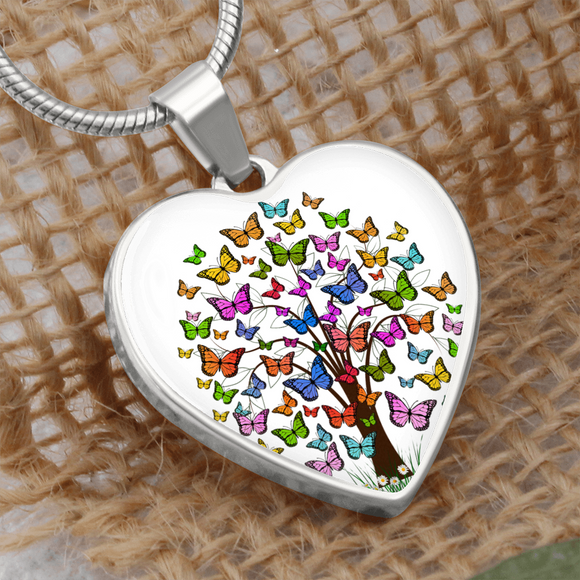 Butterfly Tree Snake Necklace With Heart Pendant Photo | iPlexy