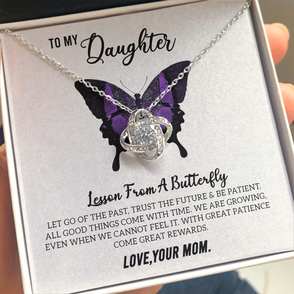 Let Go Of The Past Love Knot Necklace - Mom To Daughter Photo - oPlexy
