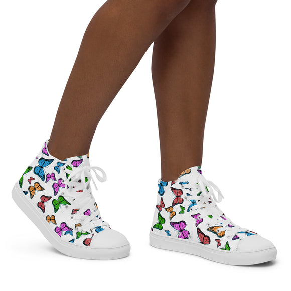 Butterfly Women’s High Top Canvas Shoes